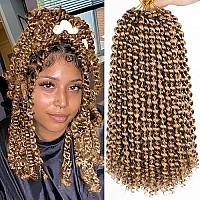 Leeven 12 Inch Blonde Short Water Wave Passion Twist Crochet Braiding Hair 2 Packs Synthetic Hot Water Setting Twist Hair Extensions For Distressed Butterfly Locs Pre Looped Passion Braids Hair 27