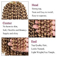 Leeven 12 Inch Blonde Short Water Wave Passion Twist Crochet Braiding Hair 2 Packs Synthetic Hot Water Setting Twist Hair Extensions For Distressed Butterfly Locs Pre Looped Passion Braids Hair 27