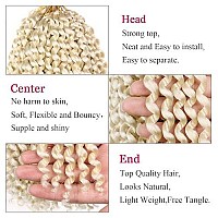 Leeven 2 Packs Blonde Synthetic Water Wave Passion Twist Crochet Braids Hair For Women 12 Inch Short Bohemian Twist Braiding Hair For Distressed Butterfly Locs Hair 613