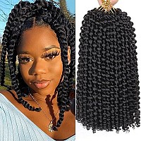 Leeven 12 Inch Ombre Red Water Wave Passion Twist Hair For Short Bob Distressed Butterfly Locs 7 Packs T350 Pre Looped Passion Braids Twist Hair For Women 18 Strandspack