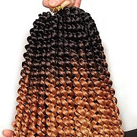 Leeven 18 Inch 3 Tones Water Wave Passion Twist Crochet Braids Hair For Butterfly Locs Hot Water Setting Ombre Brown To Blonde Passion Twist Crochet Braiding Hair 6 Packs Long Bohemian Braids Hair