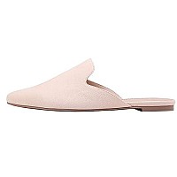 Dream Pairs Womens Dml211 Flat Mules Pointed Toe Backless Loafer Shoes, Arricot Nude Suede, Size 75