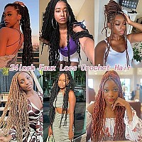 Umylar New Faux Locs Crochet Hair 24 Inch,7 Packs Extensible Soft Locs Goddess Crochet Hair, Pre-Looped Soft Locs Synthetic Crochet Hair For Black Women(24Inch,1B27)