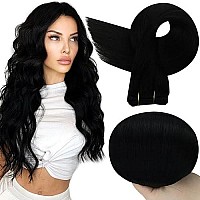 Full Shine Black Sew In Hair Extensions Human Hair Weft 12 Inch Sew In Hair Extensions Weave Hair 1 Jet Black Weft Hair Extensions Straight Hair Wefts 80G