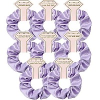 8Pcs Satin Bridesmaid Proposal Gifts Hair Ties Hair Scrunchies Bachelorette Party Favors Satin Bridesmaid Gift For Wedding Parties (Purple)