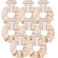 8Pcs Satin Bridesmaid Proposal Gifts Hair Ties Hair Scrunchies Bachelorette Party Favors Satin Bridesmaid Gift For Wedding Parties (Beige)