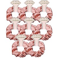 8Pcs Satin Bridesmaid Proposal Gifts Hair Ties Hair Scrunchies Bachelorette Party Favors Satin Bridesmaid Gift For Wedding Parties (Rose Gold)