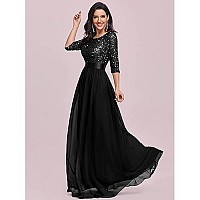 Ever-Pretty Womens Long Evening Dresses For Weddings Formal Party Dresses Black Us10