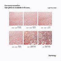 Hemway Premium Ultra Sparkle Glitter Multi Purpose Metallic Flake For Arts Crafts Nails Cosmetics Resin Festival Face Hair - Light Rose Gold - Chunky (140 0025 06Mm) 100G 35Oz