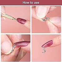 Pagow 71 Pcs Dangle Nail Art Charms, Nail Jewelry Rings With Nail Piercing Tool Hand Drill For Tips, Acrylic, Gels And Decorations