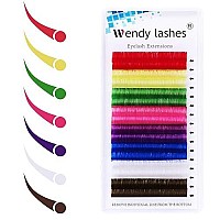 Eyelash Extensions D Curl Classic Lash Extensions 07Mm Blue Green Purple Individual Lashes Mixed Colored 13Mm Lashes Extension Supplies (007-D, 13Mm)