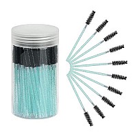 Cuttte 100Pcs Disposable Mascara Brushes Wands With Container, Crystal Eyelash Brush Spoolie Brushes For Eyelash Extensions And Mascara Use