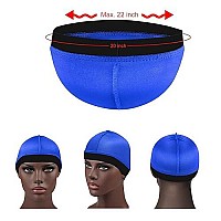 2Pcs Silky Stocking Wave Caps For Men, Doo Rags Compression Cap For 360, 540, 720 Waves (Blueblack)