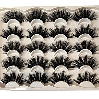 Pooplunch 25Mm Faux Mink Lashes Pack Dramatic False Eyelashes 10 Pairs Fluffy Long Thick Volume Mink Eye Lashes Multipack