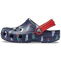 Crocs Kids Classic Graphic Clog, Rocketsclouds, 4 Toddler