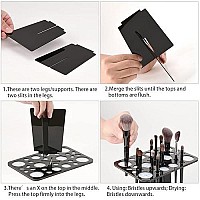 Luckyiren Makeup Brushes Drying Rack, Brushes Dryer, Collapsible 28 Slot Acrylic Brush Holder Stand Tree Tray Support Display For Makeup Artist Acrylic Nail Brushes Paintbrushes Makeup Lovers, Black