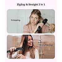 Terviiix Hair Crimper For Women With 4 Interchangeable Plates, Keratin Argan Oil Infused Crimping Iron For Hair, Volumizing Crimper Hair Iron With 5 Heat Settings 60 Min Auto Off