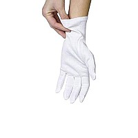 ANSMIO 2 Pairs Cotton Gloves, White Gloves for Dry Hands, Cotton Gloves for Eczema, Moisturizing Night Gloves, White Gloves 100% Cotton, Size M (2 Pairs)