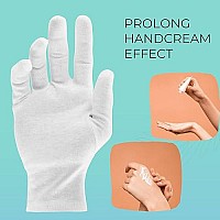 ANSMIO 2 Pairs Cotton Gloves, White Gloves for Dry Hands, Cotton Gloves for Eczema, Moisturizing Night Gloves, White Gloves 100% Cotton, Size M (2 Pairs)