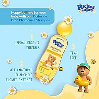 Ricitos De Oro, Baby Shampoo Cleansing Conditioning And Lightening Baby Shampoo With Chamomile Extract Lightens Naturally Parabenfree Hypoallergenic 2Pack Of 13.5 Fl Oz Bottles, Amber, 2 Count