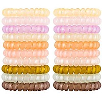 79Style 30Pcs Spiral Hair Ties Matte Coil Hair Ties Matte Ponytail Holders Plastic Phone Cord Hair Bands Thick Spiral Hair Coils Bulk For Women Girls (Matte Candy 10 Colors-Large Size)