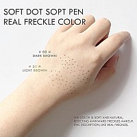 Kyda 2 Pcs Freckle Makeup Pen,Natural Lifelike Freckle Makeup Pen Magic Freckle Color,Waterproof Longlasting Soft Dot Sopt Pen,For Natural Effortless Sunkissed Makeup-Dark Brown