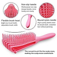 Ez Detangler Brush With Edge Brush, Rat Tail Combs Set For Natural, Curly, Wetdry, Black Hair, Flex Detangling Brush Set For Hair Style And Cuting, No Pain And Easy Clean In Daily Useink Black)