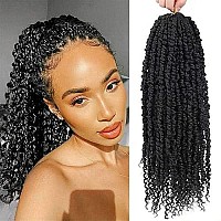 Passion Twist Hair - 8 Packs 18 Inch Passion Twist Crochet Hair For Women, Crochet Pretwisted Curly Hair Passion Twists Synthetic Braiding Hair Extensions (18 Inch 8 Packs, 2)