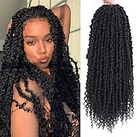 Passion Twist Hair - 8 Packs 18 Inch Passion Twist Crochet Hair For Women, Crochet Pretwisted Curly Hair Passion Twists Synthetic Braiding Hair Extensions (18 Inch 8 Packs, 2)