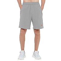 Rdruko Mens Hiking Running Shorts Quick Dry Athletic Performance Shorts Zip Pockets(Light Grey, Us M)