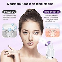 Nano Ionic Facial Steamer, Professional Facial Steamer For Deep Cleaning - Kingsteam Portable Facial Vaporizador, With Aromatherapy Kit And Blackhead Removal Tools, For Home Facial Sauna Spa (Purple)