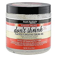 Aunt Jackie's Flaxseed Recipes Don't Shrink Elongating Hair Curling Gel for Natural Curls, Coils and Waves, Helps Prevent Dryness and Flaking, 18 oz