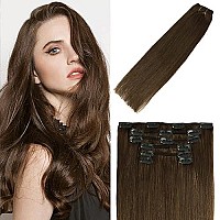 Clip In Hair Extensions Human Hair Medium Brown 18Inch 70G 4 7Pcs Hair Extensions For Women For Brown Hair Remy Hair