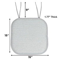 Chair Cushion Memory Foam Pads With Ties Honeycomb Pattern Slip Non Skid Rubber Back Rounded Square 16 X 16 Seat Cover