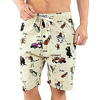 Lazy One Pajama Shorts For Men, Mens Pajama Bottoms, Sleepwear, Caddy, Golf Cart, Bear, Moose, Beaver (Golfing, Medium)