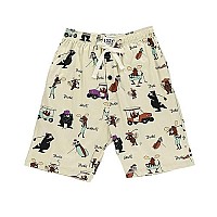 Lazy One Pajama Shorts For Men, Mens Pajama Bottoms, Sleepwear, Caddy, Golf Cart, Bear, Moose, Beaver (Golfing, Medium)