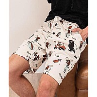 Lazy One Pajama Shorts For Men, Mens Pajama Bottoms, Sleepwear, Caddy, Golf Cart, Bear, Moose, Beaver (Golfing, Medium)