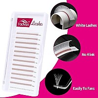 Volume Lash Extensions 007Mm C Curl 8-14Mm White Lashes Fadvan Colored Eyelash Extensions Easy Fan Colored Lashes 2D-10D Easy Fan Lash Self Fanning Lashes Professional Use (White-C, 8-14Mm))