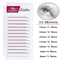 Volume Lash Extensions 007Mm C Curl 8-14Mm White Lashes Fadvan Colored Eyelash Extensions Easy Fan Colored Lashes 2D-10D Easy Fan Lash Self Fanning Lashes Professional Use (White-C, 8-14Mm))