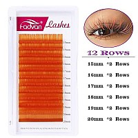 Volume Lash Extensions C Curl 007 Mixed Tray 15-20Mm Color Lashes Extensions Orange Eyelash Extensions Easy Fan 3D-10D Rapid Blooming Lashes By Fadvan (Orange-C, 15-20Mm)