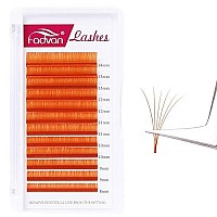 Color Lash Extensions 007 C Curl Volume Lashes 8-14Mm Mixed Tray Orange Lash Extensions Easy Fan Self Fanning 2D-10D Volume Eyelash Extensions Colored Lashes By Fadvan(Orange-C, 8-14Mm)