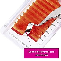 Volume Eyelash Extensions D Curl 007 15-20Mm Mixed Tray Color Lashes Extensions Orange Lash Extensions Easy Fan 3D-10D Rapid Blooming Lashes Extensions Colored By Fadvan (007Mm-D, 15-20Mm)