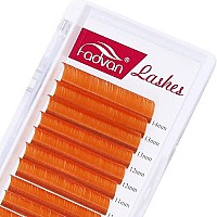 Volume Eyelash Extension 007 D Curl 8-14Mm Mixed Tray Orange Color Volume Lashes Colored Lash Extensions Easy Fan Colored Lashes Rapid Blooming Lashes 2D-20D Use By Fadvan (Orange-D, 8-14Mm)