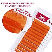 Volume Eyelash Extension 007 D Curl 8-14Mm Mixed Tray Orange Color Volume Lashes Colored Lash Extensions Easy Fan Colored Lashes Rapid Blooming Lashes 2D-20D Use By Fadvan (Orange-D, 8-14Mm)