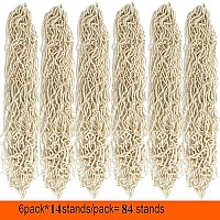 Soft New Faux Locs 36Inch 6Packs Super Longs Goddess Locs 613 Blonde Crochet Hair Natural Pre-Looped Natural Crochet Braid Curly Wave Braiding Haira (36Inch 613 6Packs)A