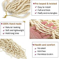 Soft New Faux Locs 36Inch 6Packs Super Longs Goddess Locs 613 Blonde Crochet Hair Natural Pre-Looped Natural Crochet Braid Curly Wave Braiding Haira (36Inch 613 6Packs)A