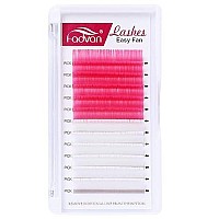 Pink Volume Lash Extensions Eyelash Extensions 007 D Curl 16Mm With White Color Lashes Pink Lash Extensions Easy Fan 3D-10D Rapid Blooming Lashes Extensions Colored By Fadvan (Whitepink)