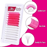 Pink Volume Lash Extensions Eyelash Extensions 007 D Curl 16Mm With White Color Lashes Pink Lash Extensions Easy Fan 3D-10D Rapid Blooming Lashes Extensions Colored By Fadvan (Whitepink)