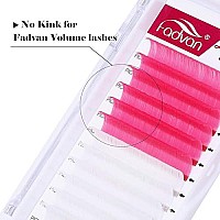 Pink Volume Lash Extensions Eyelash Extensions 007 D Curl 16Mm With White Color Lashes Pink Lash Extensions Easy Fan 3D-10D Rapid Blooming Lashes Extensions Colored By Fadvan (Whitepink)