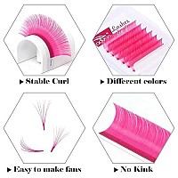 Pink Volume Lash Extensions Eyelash Extensions 007 D Curl 16Mm With White Color Lashes Pink Lash Extensions Easy Fan 3D-10D Rapid Blooming Lashes Extensions Colored By Fadvan (Whitepink)